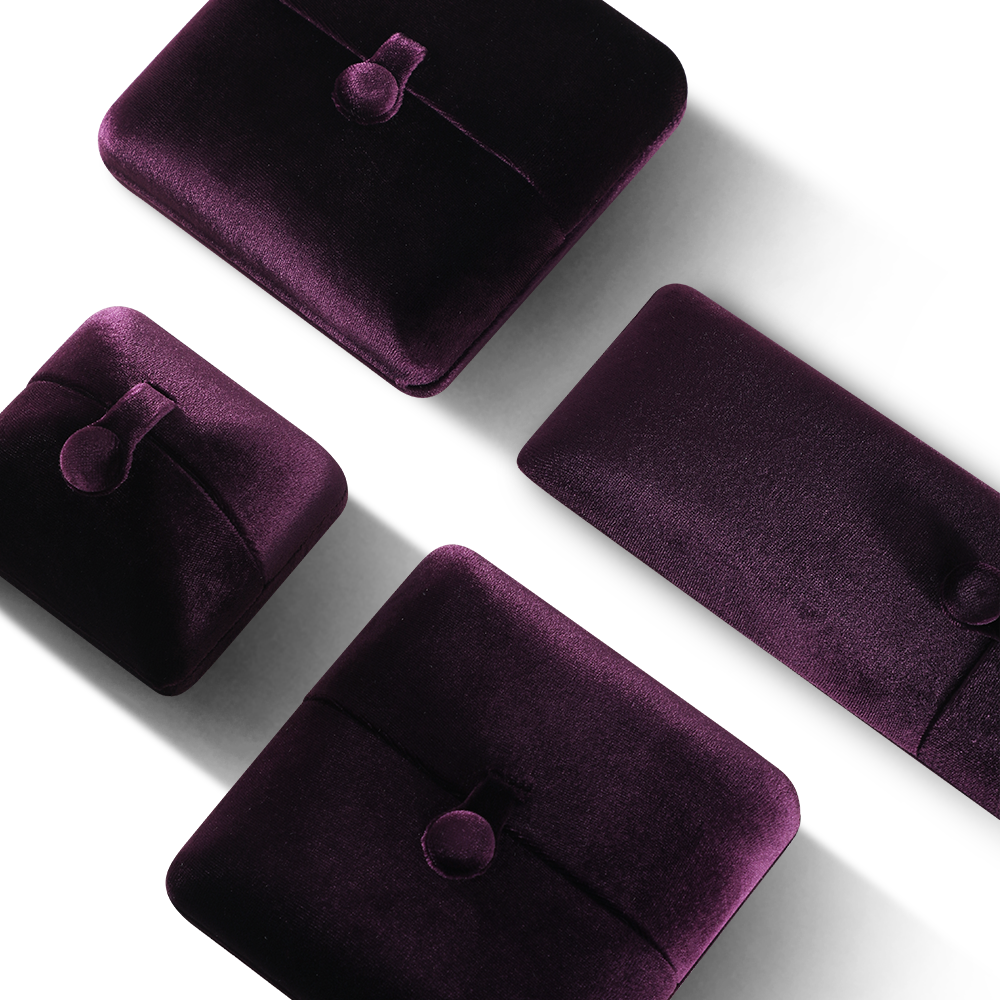 Yinbeini Purple Velvet Jewelry Display Box for Holiday and Seasonal Jewelry Perfect for Christmas and Valentine Displays H023
