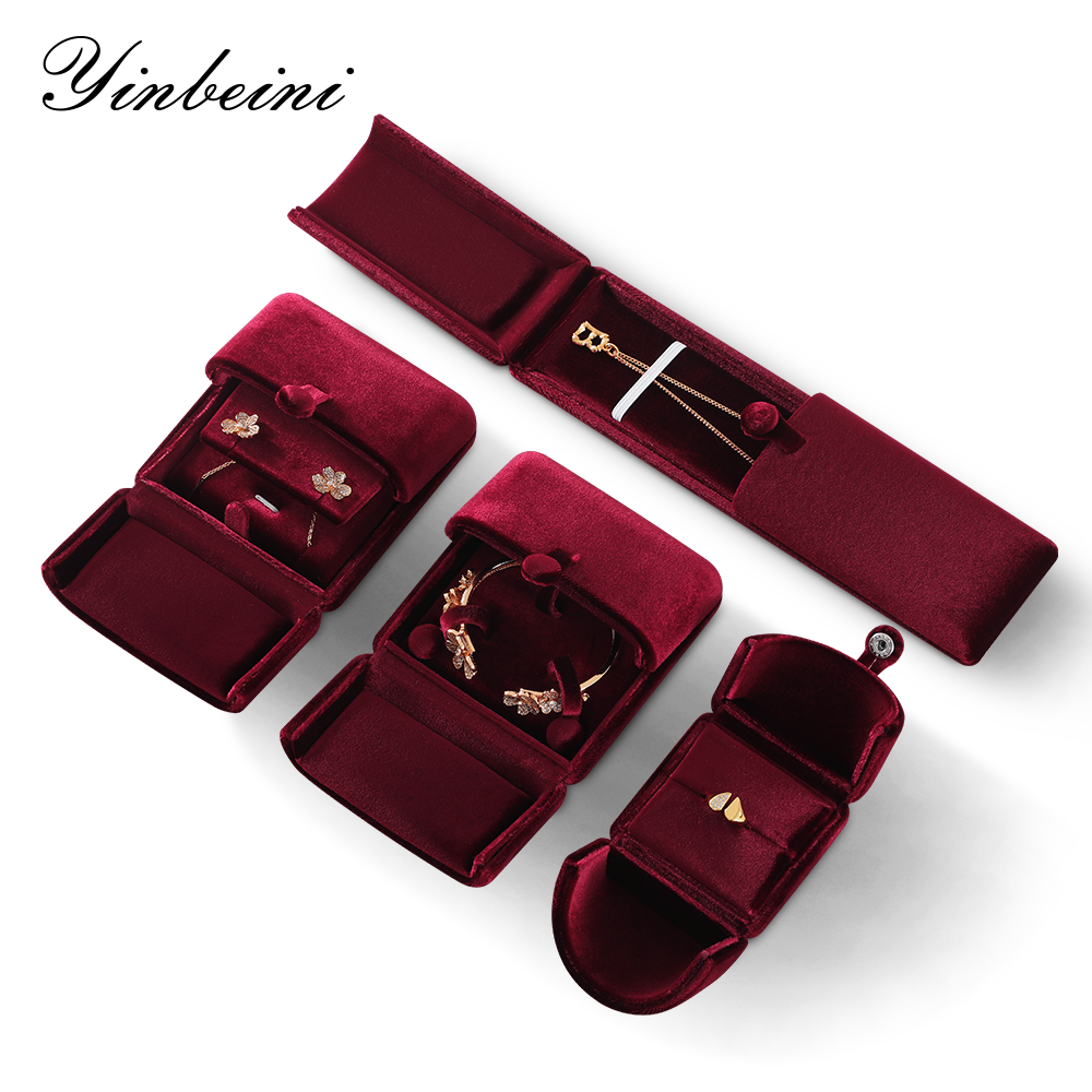 Yinbeini Velvet Jewelry Display Box for Gift Shops and Boutiques Elegant Design for Jewelry Gift Sets H024