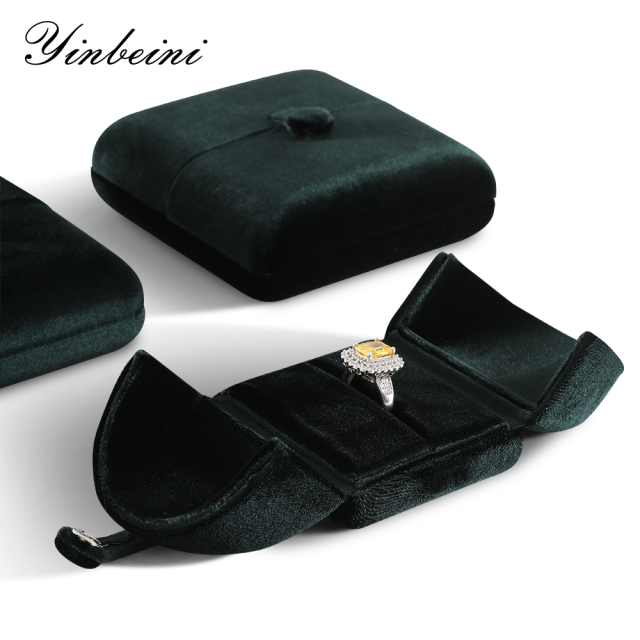 Yinbeini Portable Velvet Jewelry Ring Box Lightweight Feature for Handmade Seller Market Sale and Jewelry Arrangement H026