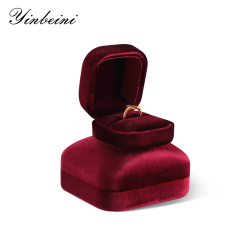 Yinbeini Red Velvet Jewelry Display Box for Delicate and Fine Jewelry Anti Scratch Surface to Protect Precious Pieces H030