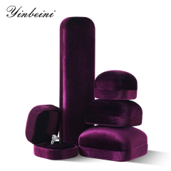 Yinbeini Romantic Purple Velvet Jewelry Display Box with Multiple Holders for Rings Earrings and Necklaces H032