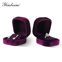 Yinbeini Romantic Purple Velvet Jewelry Display Box with Multiple Holders for Rings Earrings and Necklaces H032