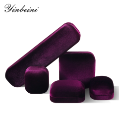 Yinbeini Romantic Purple Velvet Jewelry Display Box with Multiple Holders for Rings Earrings and Necklaces H032