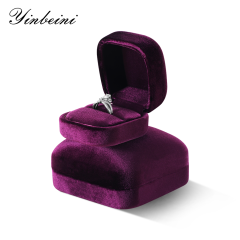 Yinbeini Romantic Purple Velvet Jewelry Display Box with Multiple Holders for Rings Earrings and Necklaces H032