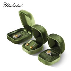 Yinbeini High Quality Olive Green Velvet Jewelry Storage Box for Jewelry Trade Shows Exhibitions and Craft Fairs H033