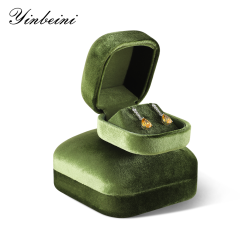 Yinbeini High Quality Olive Green Velvet Jewelry Storage Box for Jewelry Trade Shows Exhibitions and Craft Fairs H033