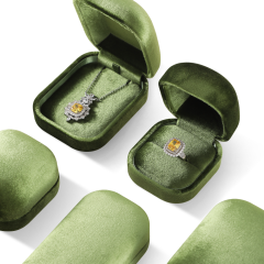 Yinbeini High Quality Olive Green Velvet Jewelry Storage Box for Jewelry Trade Shows Exhibitions and Craft Fairs H033