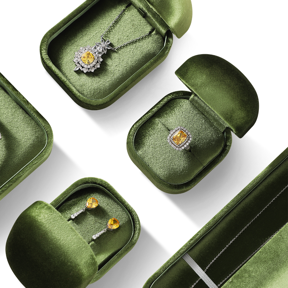 Yinbeini High Quality Olive Green Velvet Jewelry Storage Box for Jewelry Trade Shows Exhibitions and Craft Fairs H033
