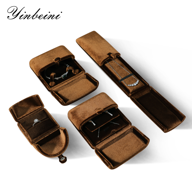 Yinbeini Business Grade Velvet Jewelry Display Box Simple Atmospheric Style Stable Durable Structure for Long Term Daily Retail Use H034