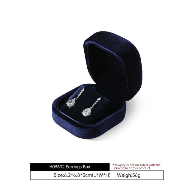 Yinbeini Gray Velvet Jewelry Display Box for Bridal Jewelry Soft Elegant Texture for Wedding and Engagement Accessories H031