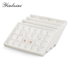 Yinbeini PU Leather Stackable Ring Earrings Necklace Bracelet Storage Tray Jewelry Organizer Tray With Cover Jewel Accessories Storage P002
