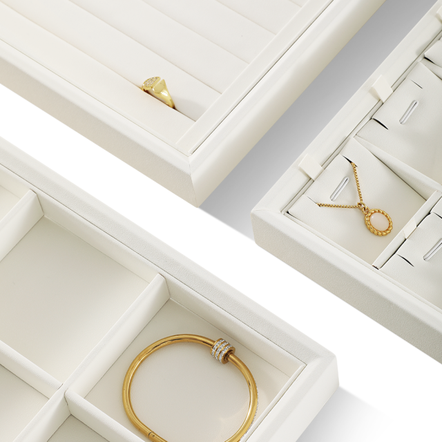 Yinbeini ring tray earring tray necklace tray pendant tray jewelry display tray storage plate Pu leather  jewelry display tray jewelry counter P007