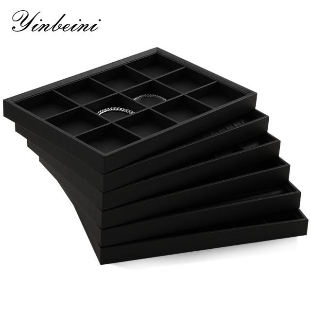 Yinbeini ring tray earring tray necklace tray pendant tray jewelry display tray storage plate Pu leather  jewelry display tray jewelry counter P007