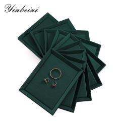 Yinbeini PU Leather Earrings Ring Bracelet Necklace Chain Storage Tray Jewelry Display Pallet Watch Pendant Organizer Tray P010