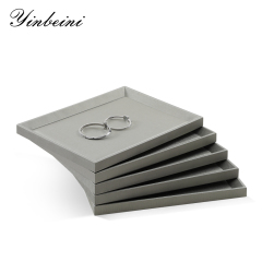 Yinbeini PU Leather Jewelry Display Pallet Ring Bracelet Necklace Earrings Chain Storage Tray Watch Pendant Organizer Tray P009