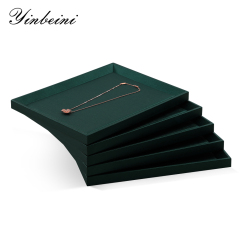 Yinbeini PU Leather Earrings Ring Bracelet Necklace Chain Storage Tray Jewelry Display Pallet Watch Pendant Organizer Tray P010