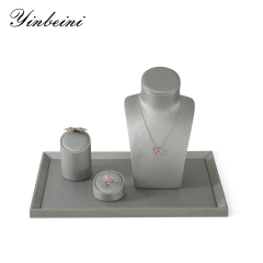 Yinbeini PU Leather Jewelry Display Pallet Ring Bracelet Necklace Earrings Chain Storage Tray Watch Pendant Organizer Tray P009