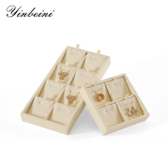 Yinbeini Ring Earring  Bracelet Necklace Display Case with Cover Tray Drawer Jewelry Storage Tray Microfiber Jewelry Organizer P013