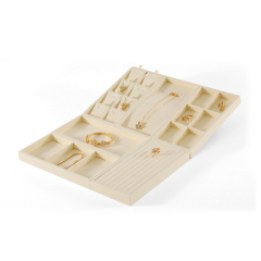 Yinbeini Ring Earring  Bracelet Necklace Display Case with Cover Tray Drawer Jewelry Storage Tray Microfiber Jewelry Organizer P013