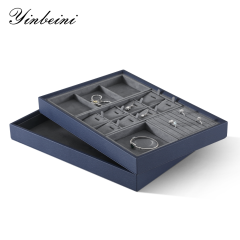 Yinbeini Microfiber Ring Earring Necklace Bracelet Display Case with Cover Jewelry Storage Tray Jewelry Organizer Tray Drawer P012