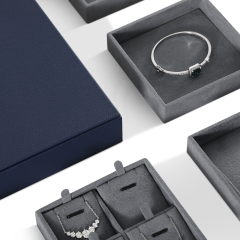 Yinbeini Microfiber Ring Earring Necklace Bracelet Display Case with Cover Jewelry Storage Tray Jewelry Organizer Tray Drawer P012