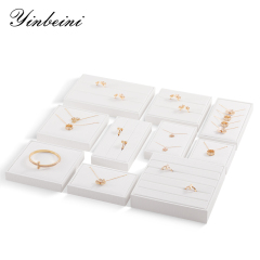 Yinbeini PU Leather Jewel Display Set Bracelet Necklace Ring Display Holder Jewelry Accessories Storage Organizer P021