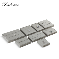 Yinbeini Jewelry Accessories Storage Organizer Ring Bracelet Necklace Display Holder PU Leather Jewel Display Set P020