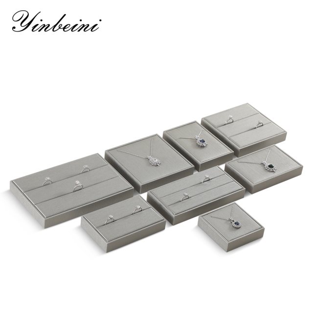 Yinbeini Jewelry Accessories Storage Organizer Ring Bracelet Necklace Display Holder PU Leather Jewel Display Set P020