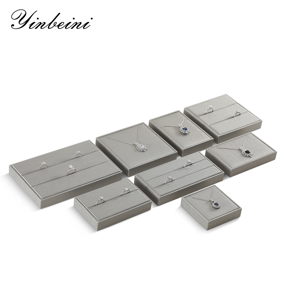 Yinbeini PU Leather Necklace Ring Bracelet Display Holder Jewel Display Set Jewelry Accessories Storage Organizer P019