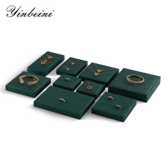 Yinbeini PU Leather Jewel Display Set Bracelet Necklace Ring Display Holder Jewelry Accessories Storage Organizer P021