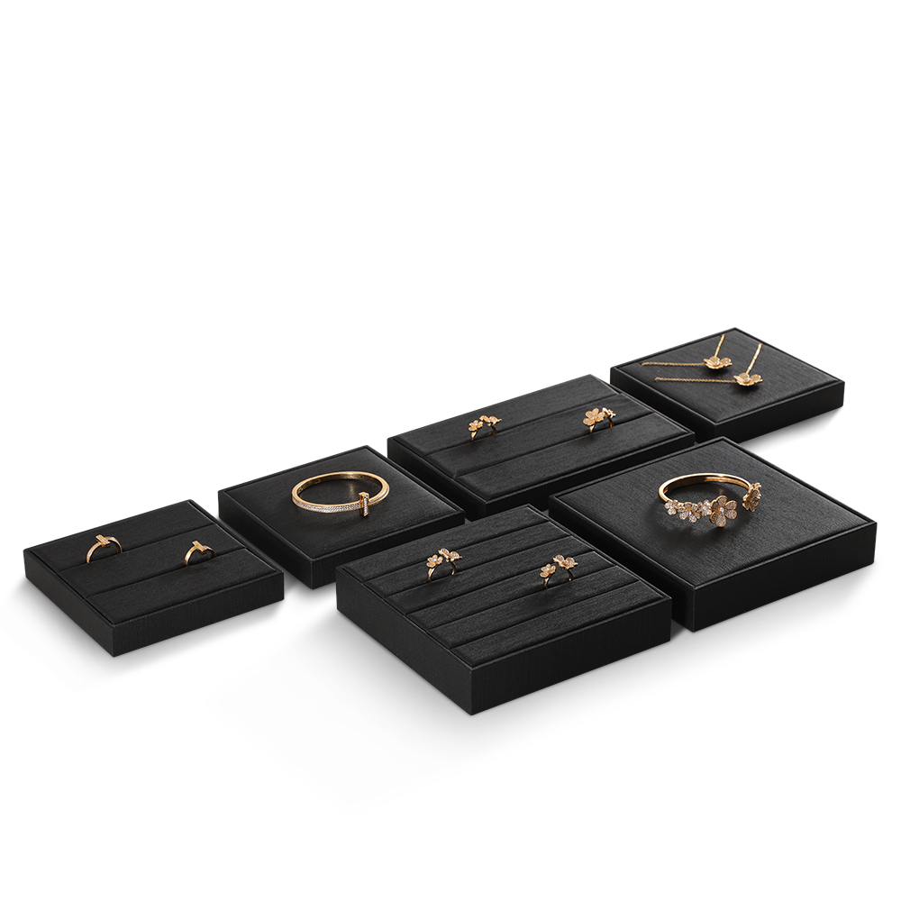 Yinbeini Jewelry Accessories Storage Organizer Ring Bracelet Necklace Display Holder PU Leather Jewel Display Set P020