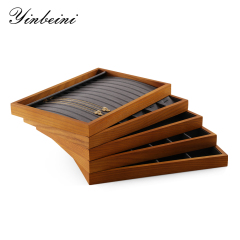 Yinbeini  wooden jewelry display tray ring earring necklace pendant tray storage plate jewelry display tray  jeweler counter jewelry counter P025