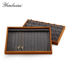 Yinbeini  wooden jewelry display tray ring earring necklace pendant tray storage plate jewelry display tray  jeweler counter jewelry counter P025