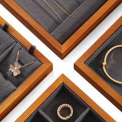Yinbeini  wooden jewelry display tray ring earring necklace pendant tray storage plate jewelry display tray  jeweler counter jewelry counter P025