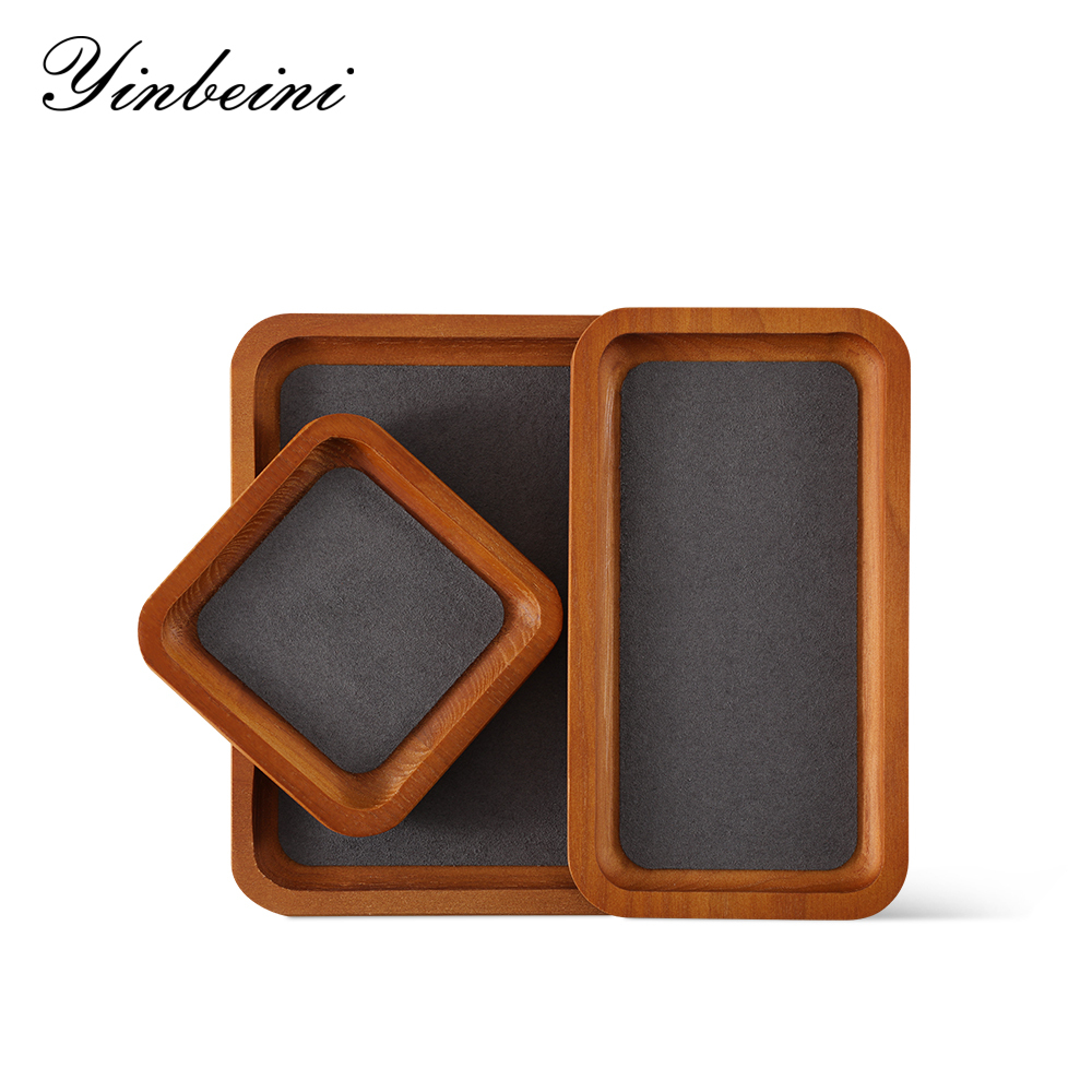 Yinbeini Jewelry display flat pallet arc solid wood bracelet ring necklace jewelry display tray jewelry storage tray P031