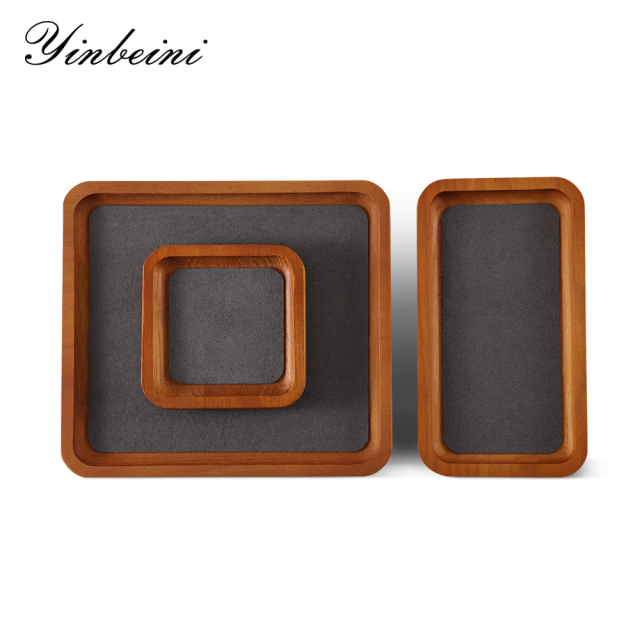 Yinbeini Jewelry display flat pallet arc solid wood bracelet ring necklace jewelry display tray jewelry storage tray P031