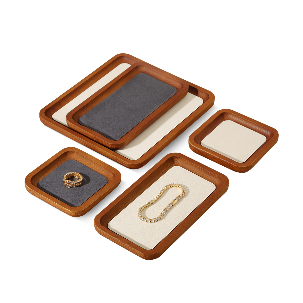 Yinbeini Jewelry display flat pallet arc solid wood bracelet ring necklace jewelry display tray jewelry storage tray P031
