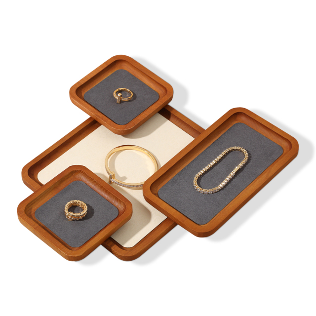 Yinbeini Jewelry display flat pallet arc solid wood bracelet ring necklace jewelry display tray jewelry storage tray P031