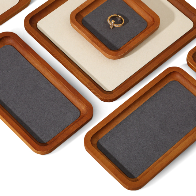 Yinbeini Jewelry display flat pallet arc solid wood bracelet ring necklace jewelry display tray jewelry storage tray P031