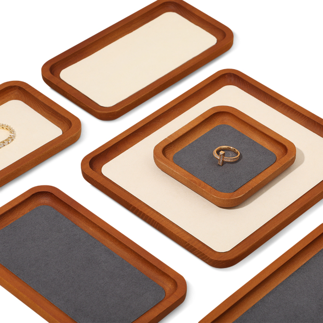 Yinbeini Jewelry display flat pallet arc solid wood bracelet ring necklace jewelry display tray jewelry storage tray P031