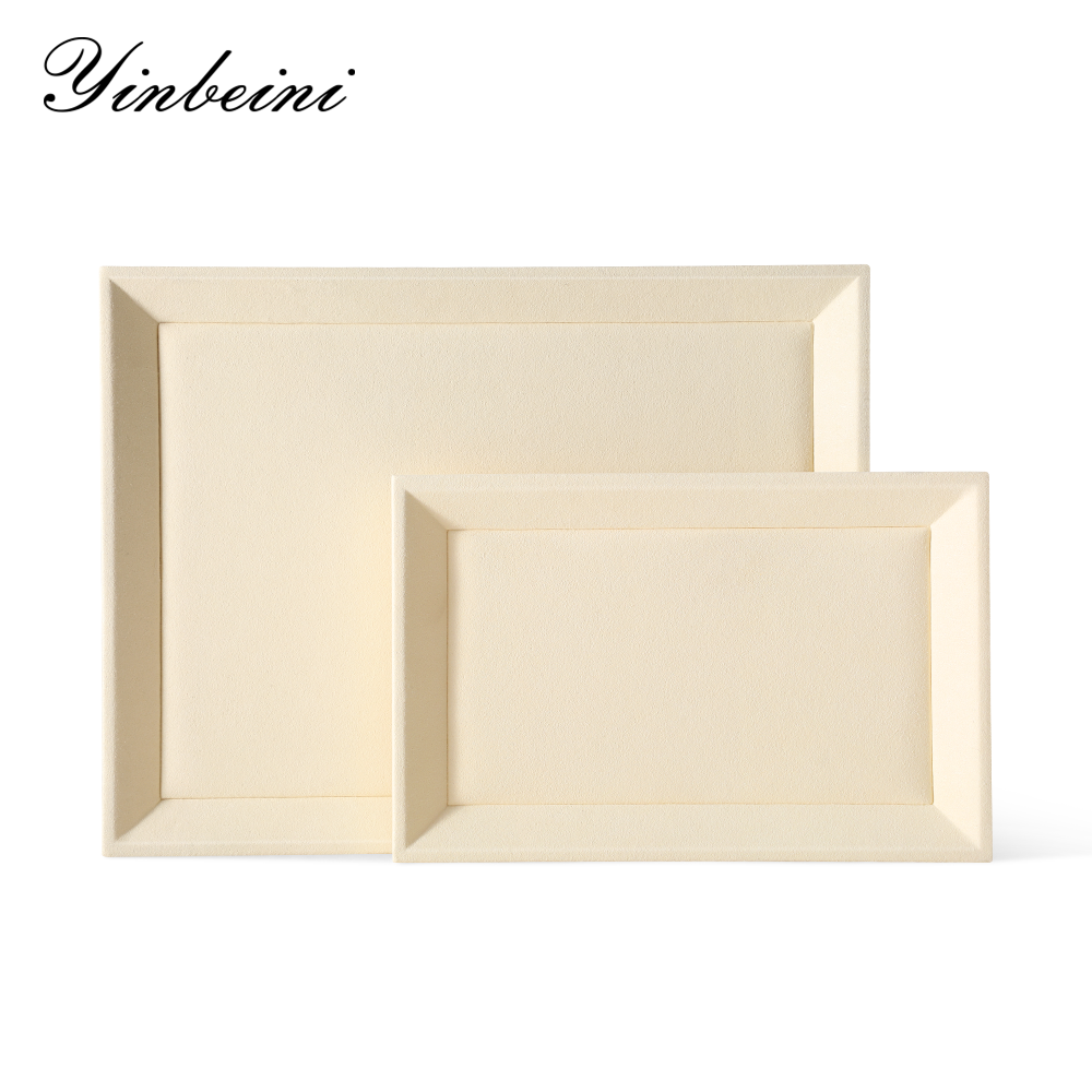 Yinbeini Earrings Ring Chain Bracelet Necklace Storage Tray Watch Pendant Organizer Tray Microfiber Jewelry Display plat tray P035