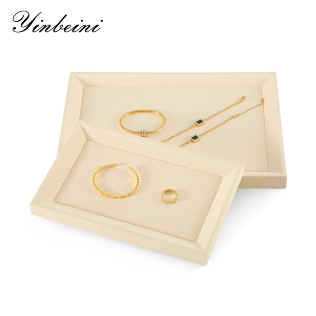 Yinbeini Microfiber Jewelry Display plat tray Ring Earrings Chain Bracelet Necklace Storage Tray Watch Pendant Organizer Tray P041