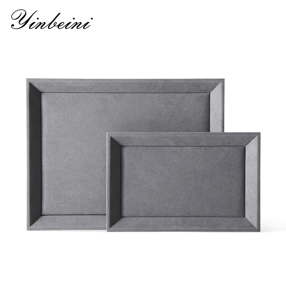 Yinbeini Microfiber Jewelry Display plat tray Ring Earrings Chain Bracelet Necklace Storage Tray Watch Pendant Organizer Tray P041