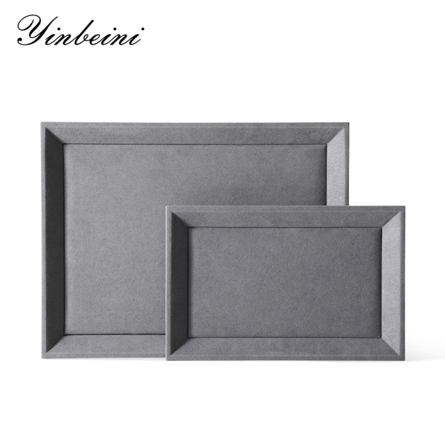 Yinbeini Microfiber Ring Bracelet Necklace Earrings Chain Storage Tray Jewelry Display plat tray Watch Pendant Organizer Tray P033