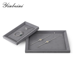 Yinbeini Microfiber Jewelry Display plat tray Ring Earrings Chain Bracelet Necklace Storage Tray Watch Pendant Organizer Tray P041