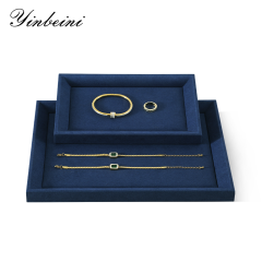 Yinbeini Earrings Ring Chain Bracelet Necklace Storage Tray Watch Pendant Organizer Tray Microfiber Jewelry Display plat tray P035