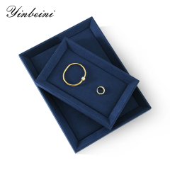 Yinbeini Microfiber Ring Bracelet Necklace Earrings Chain Storage Tray Jewelry Display plat tray Watch Pendant Organizer Tray P033