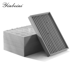 Yinbeini Velvet Necklace Bracelet Ring Earring Display Tray Table Top Stackable Drawer Storage Jewelry Organizer Tray Jewelry counter P038