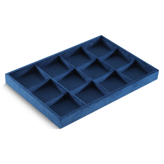 Yinbeini Jewelry Organizer Tray Table Top Stackable Drawer Storage Velvet Ring Earring Bracelet Necklace Display Tray P039