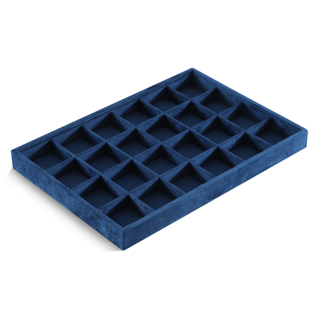 Yinbeini Velvet Necklace Bracelet Ring Earring Display Tray Table Top Stackable Drawer Storage Jewelry Organizer Tray P038